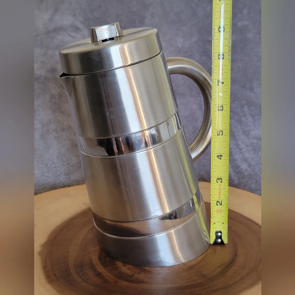 Bonjour Stainless Coffee French Press/Creamer RARE Steampunk Modern Retro - Picture 10 of 16